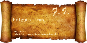 Frigyes Irma névjegykártya